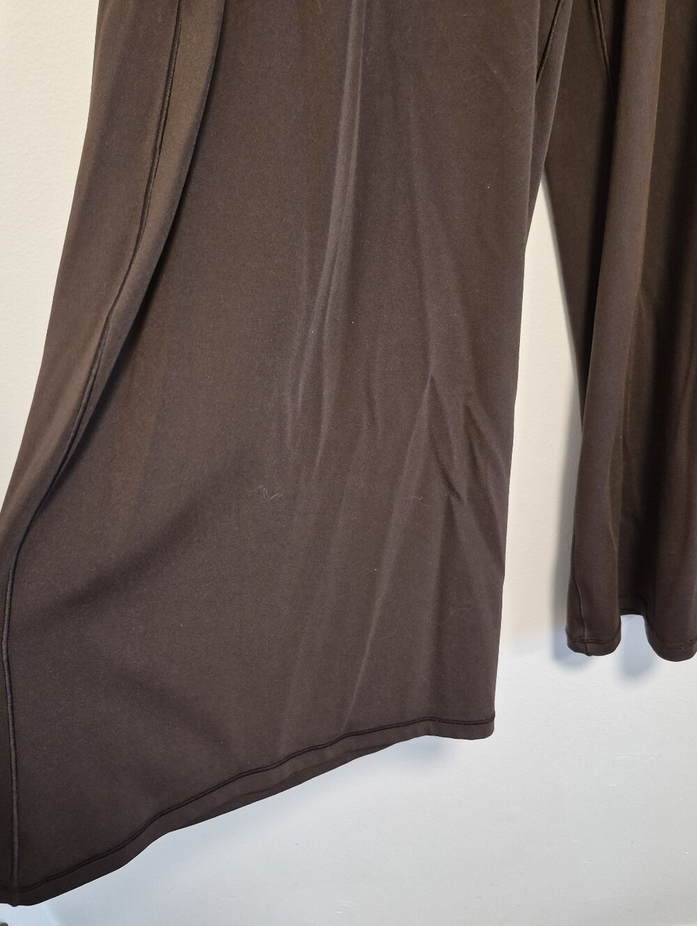 Aerie Real Me Foldover Super Wide Leg Pant Chocolate Brown Stretchy Women's Sz S - Picture 7 of 11